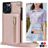 Solid Color Zipper Card Phone Case