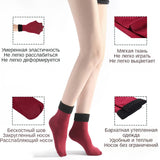 3 Pairs/Set Women's Winter Warm Socks Thicken Thermal Nylon Solid Color Socks Soft Snow Velvet Boots Floor Sleep Black Sock