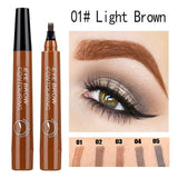 5Colors Long Lasting Brown Liquid Eyebrow Pen Waterproof 4 Fork Tip Eyebrow Tattoo Pencil Women Eye Cosmetic Beauty Makeup TSLM1