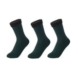 3 Pairs/Set Women's Winter Warm Socks Thicken Thermal Nylon Solid Color Socks Soft Snow Velvet Boots Floor Sleep Black Sock