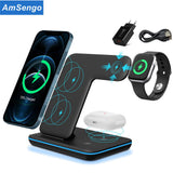 3 in 1 Wireless Charging Stand For Apple Watch 6 For iPhone 12 Pro 13 11 X XR Airpods Pro 15W Qi Fast Wireless Chargers Station