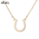 SMJEL Animal Horse Pendant Necklace Women Men Jewelry Cute Horse Shoe Hoof Necklaces Choker Collier Wholesale