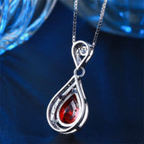 S925 Necklace For Women Drop Shipping Luxury Red Stone Beautiful Jewelry Pendents Necklace Wedding Party Accessories N005