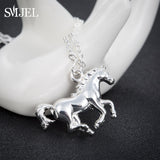 SMJEL Animal Horse Pendant Necklace Women Men Jewelry Cute Horse Shoe Hoof Necklaces Choker Collier Wholesale