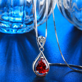 S925 Necklace For Women Drop Shipping Luxury Red Stone Beautiful Jewelry Pendents Necklace Wedding Party Accessories N005