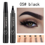5Colors Long Lasting Brown Liquid Eyebrow Pen Waterproof 4 Fork Tip Eyebrow Tattoo Pencil Women Eye Cosmetic Beauty Makeup TSLM1