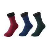 3 Pairs/Set Women's Winter Warm Socks Thicken Thermal Nylon Solid Color Socks Soft Snow Velvet Boots Floor Sleep Black Sock