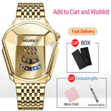 Luxury HOURSLY Brand Trend Cool Men's Wrist Watch Stainless Steel Technology Fashion Quartz Watch For Men 2022 Relogio Masculino