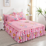 3 Pcs Elastic Fitted Sheet Pillow Cover Bed Linen Cotton Mattress Pillowcase 2 Seater Euro Bedding Set King Size Bedsheet Luxury