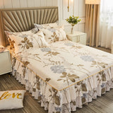 3 Pcs Elastic Fitted Sheet Pillow Cover Bed Linen Cotton Mattress Pillowcase 2 Seater Euro Bedding Set King Size Bedsheet Luxury