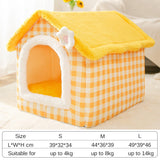 Dog House Kennel Soft Pet Bed Small Cat Tent Indoor Enclosed Warm Plush Sleeping Nest Basket with Removable Cushion Pet Supplies