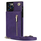Solid Color Zipper Card Phone Case