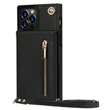 Solid Color Zipper Card Phone Case