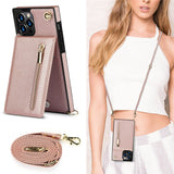 Solid Color Zipper Card Phone Case