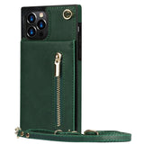 Solid Color Zipper Card Phone Case