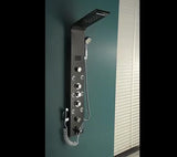 Waterfall 6pc Massage Jets Rain Shower Column Thermostatic Mixer Shower Faucet Tower W/Hand Shower Tub Spout Black Shower Panel