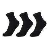 3 Pairs/Set Women's Winter Warm Socks Thicken Thermal Nylon Solid Color Socks Soft Snow Velvet Boots Floor Sleep Black Sock