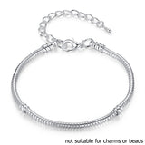 BAMOER 5 Style Silver Color LOVE Snake Chain Bracelet &amp; Bangle 16CM-21CM Pulseras Lobster PA1104
