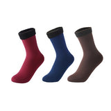 3 Pairs/Set Women's Winter Warm Socks Thicken Thermal Nylon Solid Color Socks Soft Snow Velvet Boots Floor Sleep Black Sock