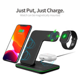 3 in 1 Wireless Charging Stand For Apple Watch 6 For iPhone 12 Pro 13 11 X XR Airpods Pro 15W Qi Fast Wireless Chargers Station