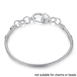 BAMOER 5 Style Silver Color LOVE Snake Chain Bracelet &amp; Bangle 16CM-21CM Pulseras Lobster PA1104
