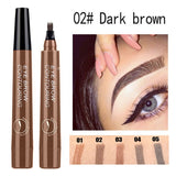5Colors Long Lasting Brown Liquid Eyebrow Pen Waterproof 4 Fork Tip Eyebrow Tattoo Pencil Women Eye Cosmetic Beauty Makeup TSLM1