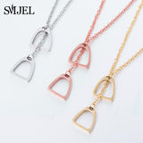 SMJEL Animal Horse Pendant Necklace Women Men Jewelry Cute Horse Shoe Hoof Necklaces Choker Collier Wholesale