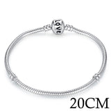 BAMOER 5 Style Silver Color LOVE Snake Chain Bracelet &amp; Bangle 16CM-21CM Pulseras Lobster PA1104