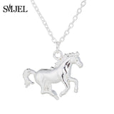SMJEL Animal Horse Pendant Necklace Women Men Jewelry Cute Horse Shoe Hoof Necklaces Choker Collier Wholesale