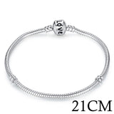 BAMOER 5 Style Silver Color LOVE Snake Chain Bracelet &amp; Bangle 16CM-21CM Pulseras Lobster PA1104