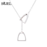SMJEL Animal Horse Pendant Necklace Women Men Jewelry Cute Horse Shoe Hoof Necklaces Choker Collier Wholesale