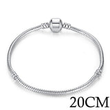 BAMOER 5 Style Silver Color LOVE Snake Chain Bracelet &amp; Bangle 16CM-21CM Pulseras Lobster PA1104