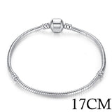 BAMOER 5 Style Silver Color LOVE Snake Chain Bracelet &amp; Bangle 16CM-21CM Pulseras Lobster PA1104