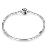 BAMOER 5 Style Silver Color LOVE Snake Chain Bracelet &amp; Bangle 16CM-21CM Pulseras Lobster PA1104