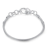 BAMOER 5 Style Silver Color LOVE Snake Chain Bracelet &amp; Bangle 16CM-21CM Pulseras Lobster PA1104
