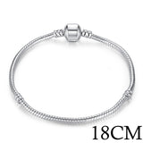BAMOER 5 Style Silver Color LOVE Snake Chain Bracelet &amp; Bangle 16CM-21CM Pulseras Lobster PA1104