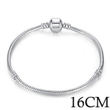 BAMOER 5 Style Silver Color LOVE Snake Chain Bracelet &amp; Bangle 16CM-21CM Pulseras Lobster PA1104