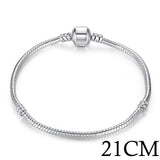 BAMOER 5 Style Silver Color LOVE Snake Chain Bracelet &amp; Bangle 16CM-21CM Pulseras Lobster PA1104