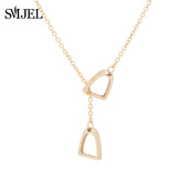 SMJEL Animal Horse Pendant Necklace Women Men Jewelry Cute Horse Shoe Hoof Necklaces Choker Collier Wholesale