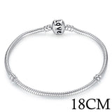 BAMOER 5 Style Silver Color LOVE Snake Chain Bracelet &amp; Bangle 16CM-21CM Pulseras Lobster PA1104