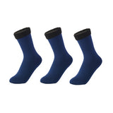 3 Pairs/Set Women's Winter Warm Socks Thicken Thermal Nylon Solid Color Socks Soft Snow Velvet Boots Floor Sleep Black Sock