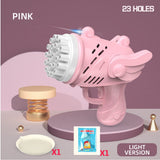 69/80 Holes Rocket Bubble Gun Machine Angel LED Kids Automatic Soap Bubbles Blower Maker Toys for Wedding Party Outdoor Games