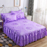 3 Pcs Elastic Fitted Sheet Pillow Cover Bed Linen Cotton Mattress Pillowcase 2 Seater Euro Bedding Set King Size Bedsheet Luxury
