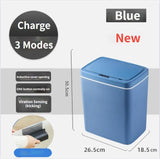 16L Smart Induction Trash Can Automatic Intelligent Sensor Dustbin Electric Touch Trash Bin for Kitchen Bathroom Bedroom Garbage