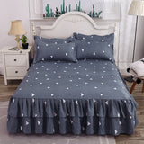 3 Pcs Elastic Fitted Sheet Pillow Cover Bed Linen Cotton Mattress Pillowcase 2 Seater Euro Bedding Set King Size Bedsheet Luxury
