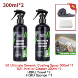 9H Ceramic Car Coating Paint Care Nano Hydrophobic Top Quick Coat Polish Polymer Detail Protection Liquid Wax Car Care HGKJ S6