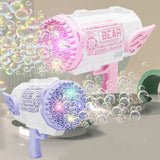 69/80 Holes Rocket Bubble Gun Machine Angel LED Kids Automatic Soap Bubbles Blower Maker Toys for Wedding Party Outdoor Games