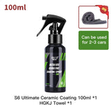 9H Ceramic Car Coating Paint Care Nano Hydrophobic Top Quick Coat Polish Polymer Detail Protection Liquid Wax Car Care HGKJ S6