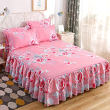 3 Pcs Elastic Fitted Sheet Pillow Cover Bed Linen Cotton Mattress Pillowcase 2 Seater Euro Bedding Set King Size Bedsheet Luxury