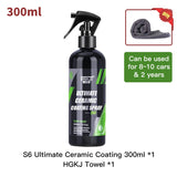 9H Ceramic Car Coating Paint Care Nano Hydrophobic Top Quick Coat Polish Polymer Detail Protection Liquid Wax Car Care HGKJ S6